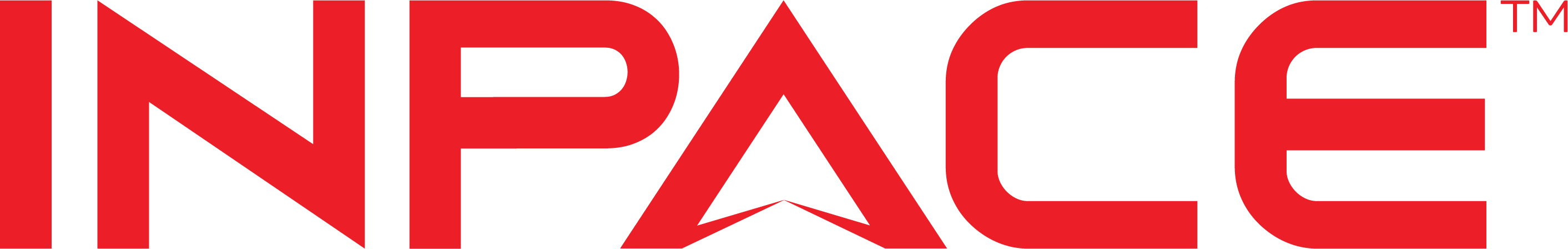 Inpace logo in red.
